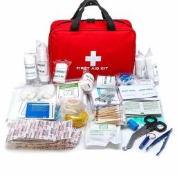 Kit de primeiros socorros portátil para caminhadas ao ar livre, suprimentos médicos, bolsa de emergência multiuso, camping e mais, 184PCs - Image 1