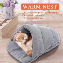 Saco de dormir macio para pequenos animais de estimação, cama quente para cobaia, coelho, ninho para hamster, chinelos para pequenos animais de estimação, suprimentos - Image 5