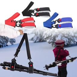 Pólo de esqui transportadora cinta cinto de fixação durável snowboard alça de ombro para skate inverno esportes ao ar livre esquis acessórios - Image 1