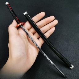 Demon Slayer Metal Katana Espadas, Figura Anime, Espada Bainha, Arma, Adereços Modelo, Decoração de Casa, 25cm - Image 3