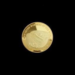 Coleção de Moedas das Sete Maravilhas do Mundo, Emblema Comemorativo Banhado a Ouro, Coleção Viagem - Image 5