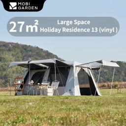 JARDIM MOBI-Barraca de acampamento automática à prova d'água, Revestimento Preto, Grande Espaço, 27 ㎡ Costagem, Tenda ao ar livre, 13 Protetor solar, Tenda UV, PU3000 - Image 1