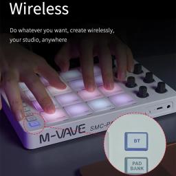 M-VAVE SMC-PAD controlador midi sem fio teclado de percussão adequado interface USB-C design portátil pequeno almofada midi - Image 4