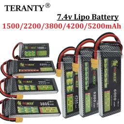2S 1500mah Bateria Lipo 7.4V 2200mah 3000mah 3800mah 4200mah 5200mah 6000mah 10400mah 7.4V Reitor T XT60 EC5 TRX Plug RC Peças - Image 1