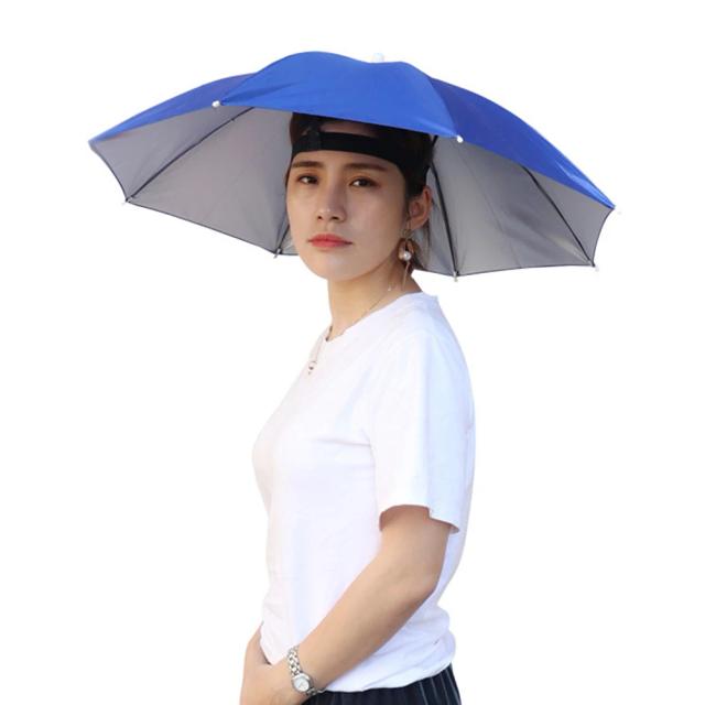 Chapéu Guarda-chuva Dobrável Dupla Camada Proteção UV 77cm