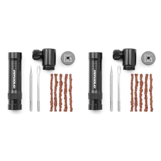 Bomba de Bicicleta CO2 com Kit de Reparação Tubeless e Inflador para Válvulas Schrader e Presta em Liga de Alumínio para MTB e Bicicletas de Estrada
