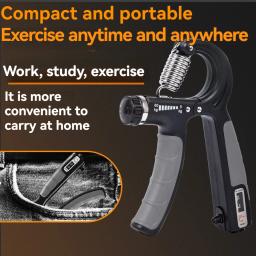 Conjunto de reforço ajustável com contador, antebraço de pulso, treinador de aperto de mão, 5-60kg - Image 3