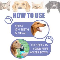 Spray de limpeza dental para animais, remove manchas e mau hálito, higiene bucal, desodorante para animais, cães e gatos, fresco, 30ml - Image 3