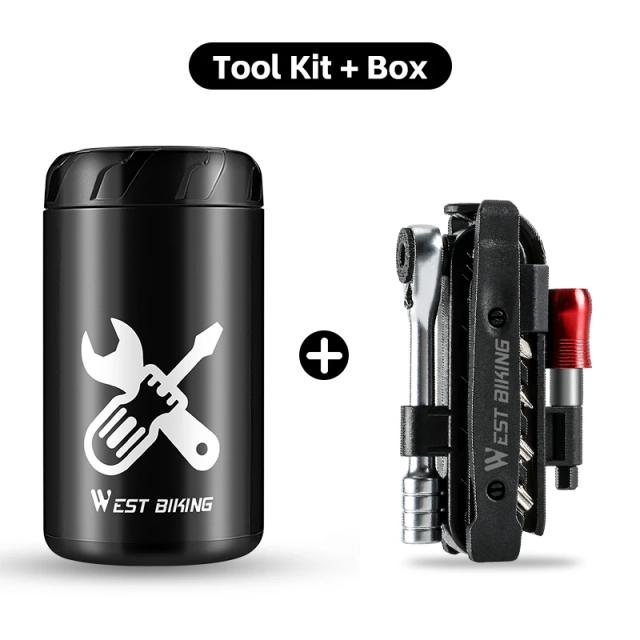 West Biking Cápsula de Ferramentas para Bicicleta com Kit de Reparo Multifuncional