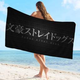 Bungo Stray Dogs Microfiber Beach Towel, Quick Dry Absorvente, Soft Yoga, Natação Resort, Alpinismo - Image 1