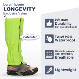 Lixada-Outdoor zíper encerramento Unisex polainas, Leggings de pano impermeável, Capa para ciclismo snowboard, 1 par - Image 5