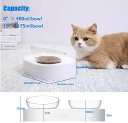 Petkit-Pet Food e Água Tigelas duplas, Tigela de gato Nano fresca, Evitar gatinho, Fadiga espinhal, Altura ajustável, Material de aço inoxidável - Image 5