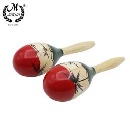 M MBAT-Maracas de percussão cor de madeira, martelo de areia de madeira, brinquedo musical para crianças, baby shaker, festa tropical, 1 par - Image 3
