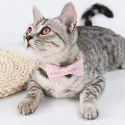 Coleira de gato fofa com gravata borboleta design ajustável cães de estimação gatos filhote de cachorro colar suprimentos para animais de estimação - Image 2