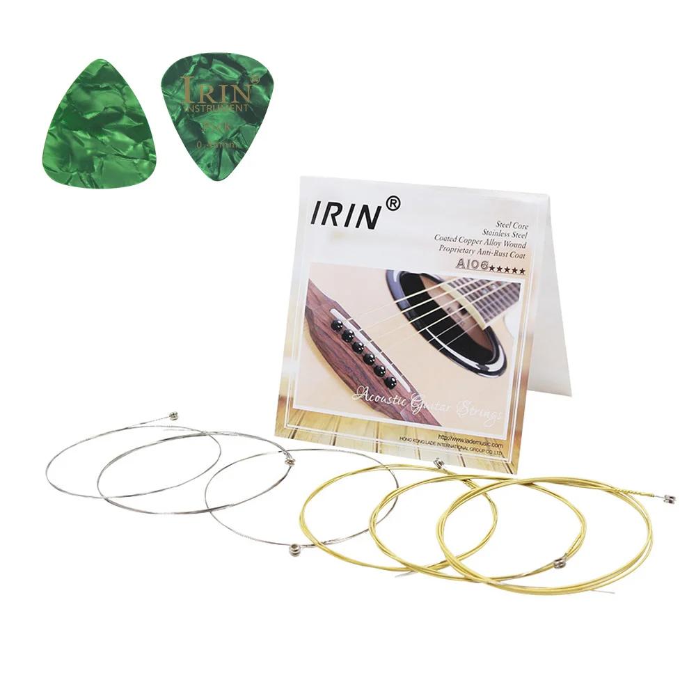 IRIN-Cordas de guitarra acústica com picaretas, Cordas de guitarra popular, Fio de aço inoxidável, Acessórios de guitarra - Image 1