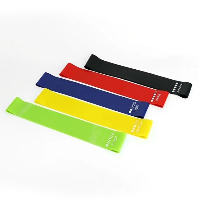 Conjunto de 5 Bandas Elásticas de Resistência para Yoga e Treinos Indoor e Outdoor