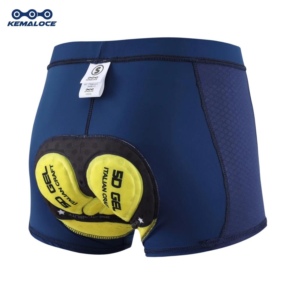 KEMALOCE-Roupa Interior De Ciclismo À Prova De Choque Para Homens, Cueca De Bicicleta MTB, Gel Acolchoado De Bicicleta Shorts, Azul, Cinza, Branco, Tiros Roxos, 5D - Image 1