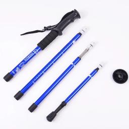 Liga telescópica Alpenstock para acampamento ao ar livre, 4 seção, caminhadas, bengala, pólos - Image 5