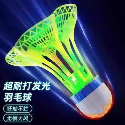 Bola luminosa à prova de vento ao ar livre noturna de badminton, resistente a batir bola de treinamento de cola plástica, não quebrada, luminosa alta - Image 4