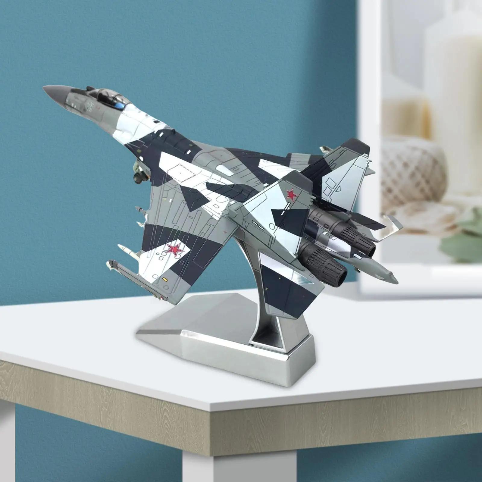 1/100 sukhoi SU-35 modelo de avião de metal com expositor collectibles avião quarto decoração menino presente - Image 1