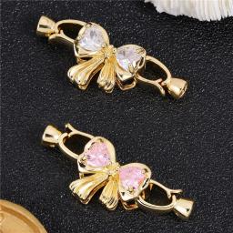 Juya-Conector banhado a ouro e prata para mulheres, fixadores 18K, fechos de fechamento, acessórios DIY, contas de bordado, joias - Image 4