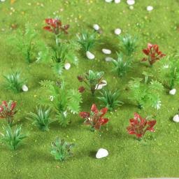 90pc 3.5/4/5cm mini modelo árvores flores arbustos verdes arbusto modelo plantas aritificial modelo de trem arquitetura modelo de flor cenário - Image 2