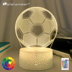 3D Ilusão Night Light com Sensor de Toque, Bola De Futebol, Luz Noturna Remota para Crianças, Decoração Do Quarto, Lâmpada De Mesa De Futebol, Presente - Image 1