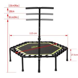 Mini Mute Hexagonal Rebounder, Fitness Trampolins, Indoor e Outdoor Exercício, Saltando Formação, 40" - Image 6