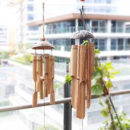 Natural Handmade Bamboo Tube Wind Chime, Wind Bell para exterior, interior, jardim, decoração da árvore do pátio, ornamentos - Image 2