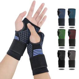 Luvas De Guarda De Mão De Esportes De Nylon De Malha, Pulseira De Suporte De Pulso, Manga Elástica De Palmeira, Fitness, 1Pc - Image 1