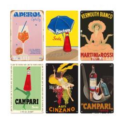 Ilha Americana Art Campari, Blue Beach Retro Cartaz Publicitário, Vinho Branco Italiano - Image 1