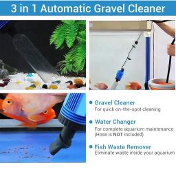 Aquário elétrico cascalho mais limpo tanque de peixes filtro de sifão automático bomba de mudança de água vácuo cascalho mais limpo bomba de filtro de água - Image 4
