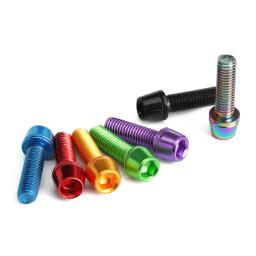 6 pçs/set parafusos do guiador da bicicleta titânio-banhado liga de aço colorido m5 * 18mm mtb guiador da bicicleta haste riser parafuso em parafusos - Image 3