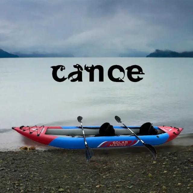 Caiaque Inflável Tandem Solarmarine para Água Branca - 412cm, Alta Pressão, Assentos Acolchoados e Suporte Traseiro Alto para 2 Pessoas