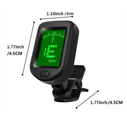 LCD Display Digital Clip-On Tone Tuner, Bateria 3V Botão, Modos de Ajuste Cromático para Guitarra, Baixo, Violino, Ukulele - Image 6