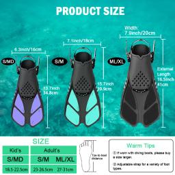 Profissional Snorkeling Pé Mergulho Nadadeiras, aletas de natação adulto ajustáveis, nadadeiras, equipamentos de esportes aquáticos, criança e criança - Image 6