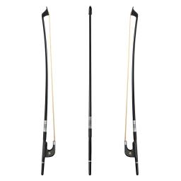 OLHAR Puro De Fibra De Carbono Preto Arco Contrabaixo Arco Em 4/4 3/4 1/2 Tamanho Concerto Bass Contrabaixo Bow Estilo Alemão de Cabelo Verdadeiro Cavalo - Image 5