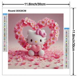 Sanrio-DIY Kit De Pintura De Diamante, Olá Kitty Cruz, Flor Bordada, Mosaico De Arte, Presente Artesanal, 5D - Image 2