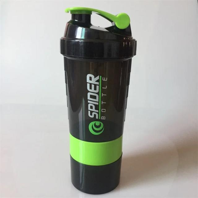 Garrafa Agitadora de 3 Camadas para Mistura de Proteínas e Bebidas Esportivas - 550ml com Caixa de Medicamentos