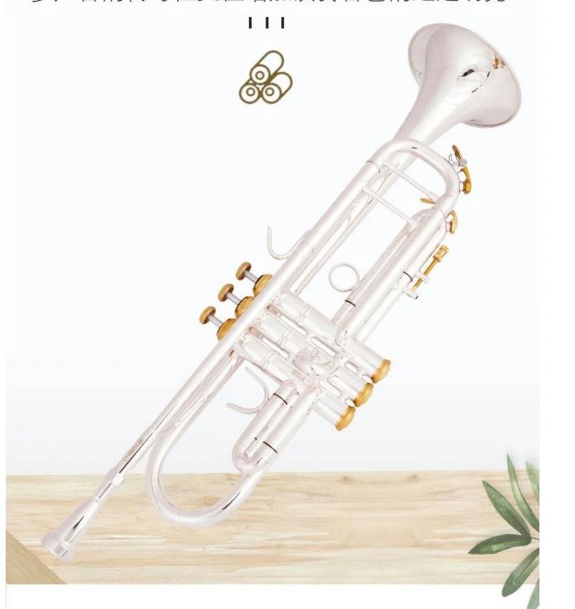 Bach de alta qualidade trompete modelo LT198gs-85 placa com prata banhado a ouro trompete com caso original instrumento musical - Image 1