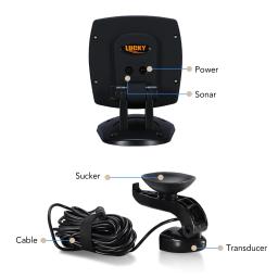Fish Finder com transdutor com fio, Fishfinder Sensor, câmera subaquática portátil, impermeável, 45 graus - Image 5