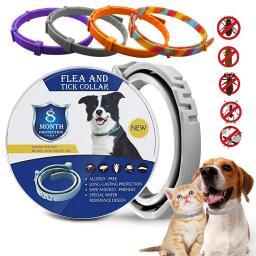 Pulga e coleira de silicone ajustável para cães e gatos, antimosquitos, repelente de insetos, pet fornecimentos, proteção de 8 meses - Image 1