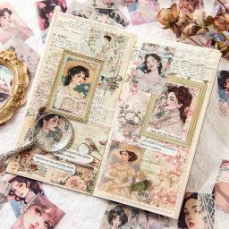 Estética Handbook Material Papel, DIY Colagens Decoração, Suprimentos Literários Scrapbooking, Papelaria Jornal, personagem, 50pcs por livro - Image 6