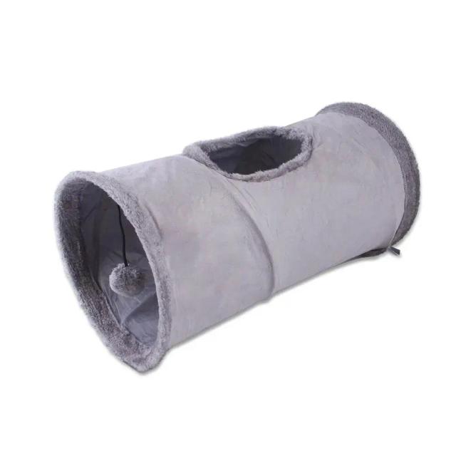 Túnel de Pelúcia Dobrável para Pets: Brinquedo Educativo e Interativo para Cachorros em Camurça Quente para o Inverno