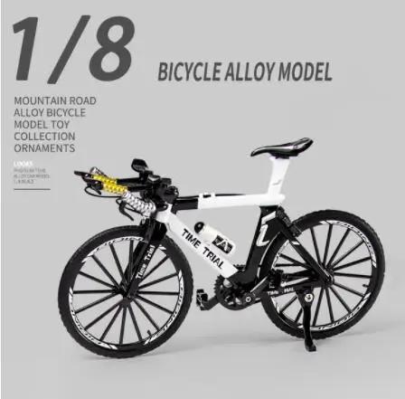 Bicicleta de Liga Fundida 1:8 Modelo de Bicicleta de Montanha de Corrida Coleção de Simulação de Brinquedos para Crianças