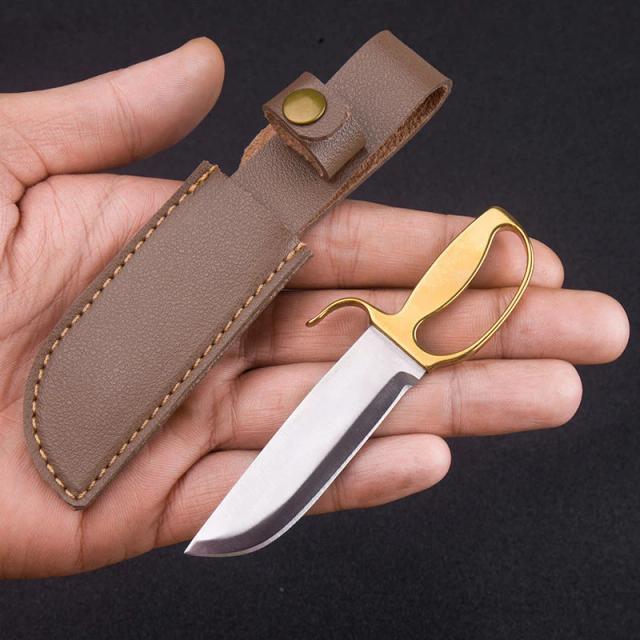 Mini Canivete de Aço Inoxidável Portátil para EDC - Faca Wing Chun Compacta Ideal para Abrir Caixas e Colecionar, Perfeito como Presente Especial