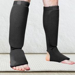 Shin Instep Guards para treinamento MMA, protetor elástico, suprimentos de proteção, preto e L, 1 par - Image 4