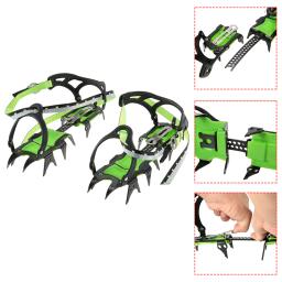 Manganês Aço Escalada Engrenagem Crampons, Ice Grippers, Dispositivo de Tração, Montanhismo, Glacier Travel, 14 Crampons Ponto - Image 3