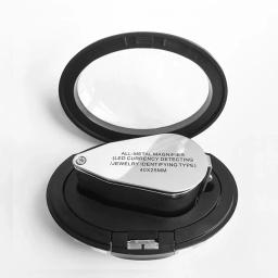 Lupa de metal com luzes LED, Lupa dobrável para identificação Selos Antigos Jóias Diamante Lupas, 40X - Image 5