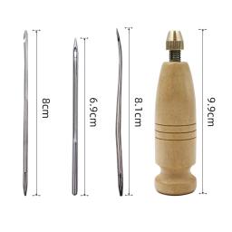 Agulha de costura de couro de lona awl com alça de cobre, 50m fio de cabo de náilon para ferramentas de costura de couro artesanal sapato reparação de couro - Image 4